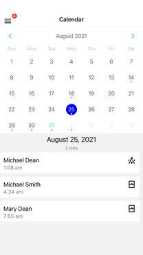 Blinds Portal Scheduling Calendar View